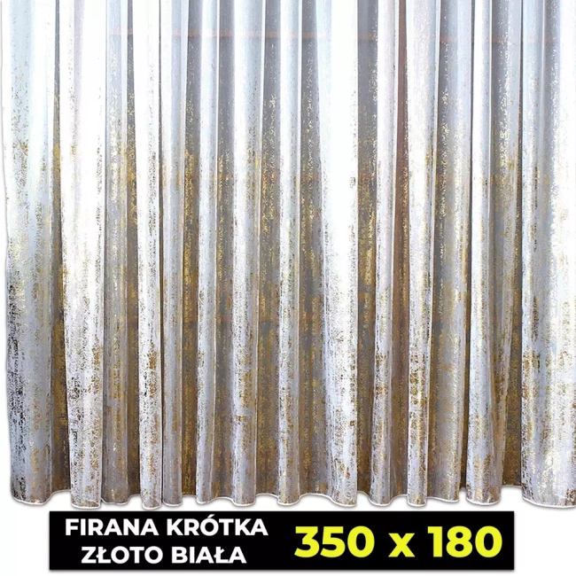 Firany gotowe - Firana Krótka 350x180 Do pokoju, salonu, kuchni - Megan